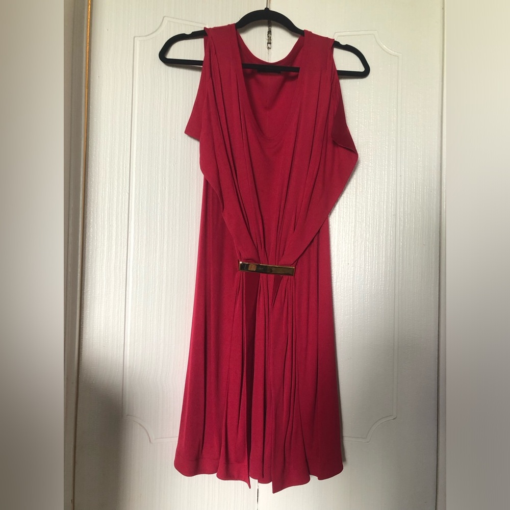 Vionnet One Shoulder Red Dress